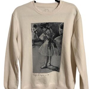 Edgar Degas Unique Ballerina Print Dancer Aesthetic Cream Sweatshirt - Size S